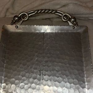 Vintage dining tray;stamp on bottom;good condition; needs a thorough polishing